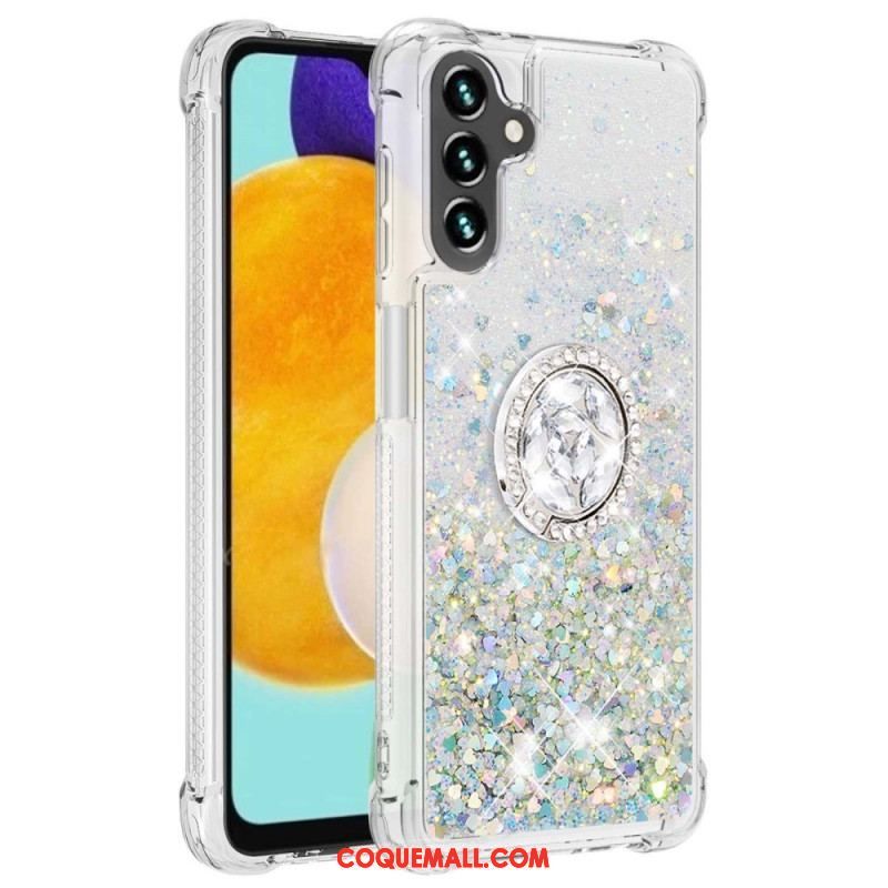 Coque Samsung Galaxy A54 5G Paillettes avec Anneau-Support