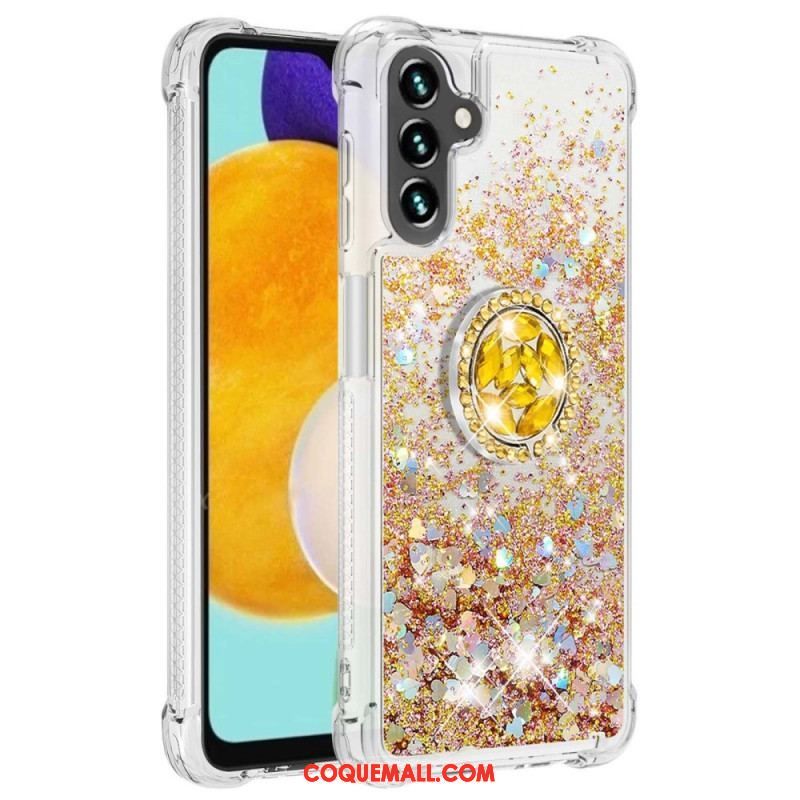 Coque Samsung Galaxy A54 5G Paillettes avec Anneau-Support