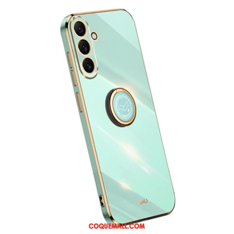 Coque Samsung Galaxy A54 5G Rebords Dorés avec Anneau-Support