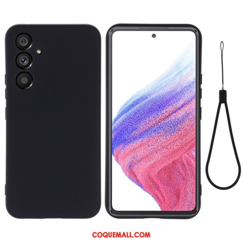 Coque Samsung Galaxy A54 5G Silicone Liquide avec Lanière