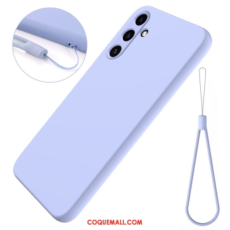 Coque Samsung Galaxy A55 5G Silicone Liquide à Lanière