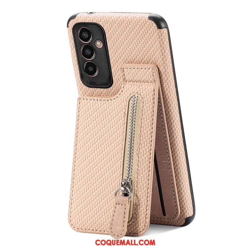 Coque Samsung Galaxy M13 Fibre Carbone Porte-Cartes Support