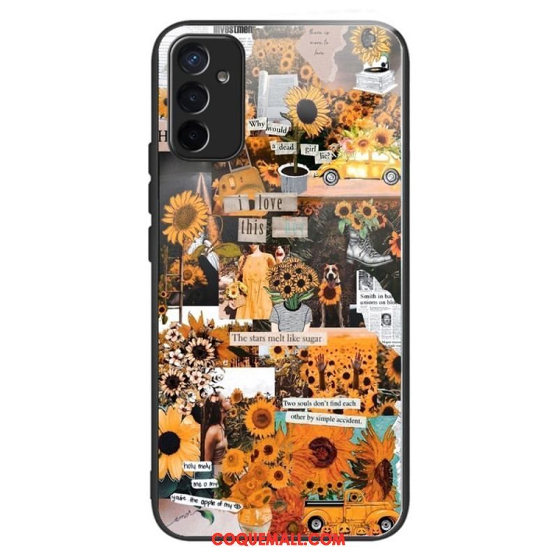 Coque Samsung Galaxy M13 Verre Trempé Tournesols