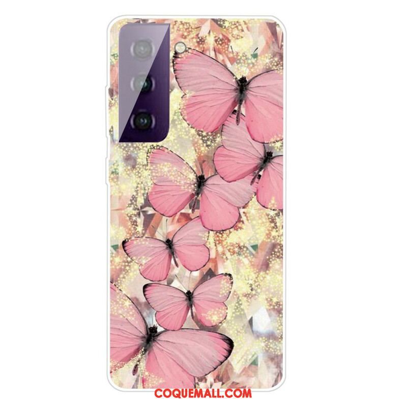 Coque Samsung Galaxy S21 5G Beaux Papillons