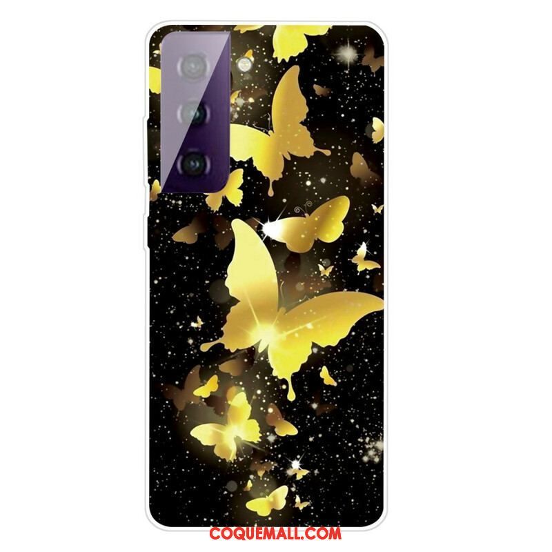 Coque Samsung Galaxy S21 5G Beaux Papillons