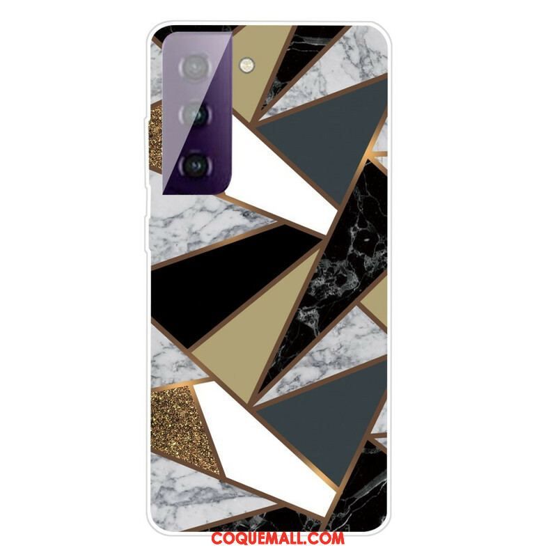 Coque Samsung Galaxy S21 5G Marbre Géométrique