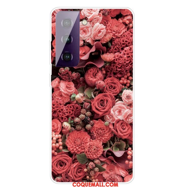 Coque Samsung Galaxy S21 FE Fleurs Intenses