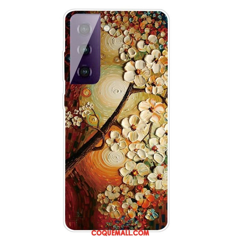 Coque Samsung Galaxy S21 FE Flexible Fleurs