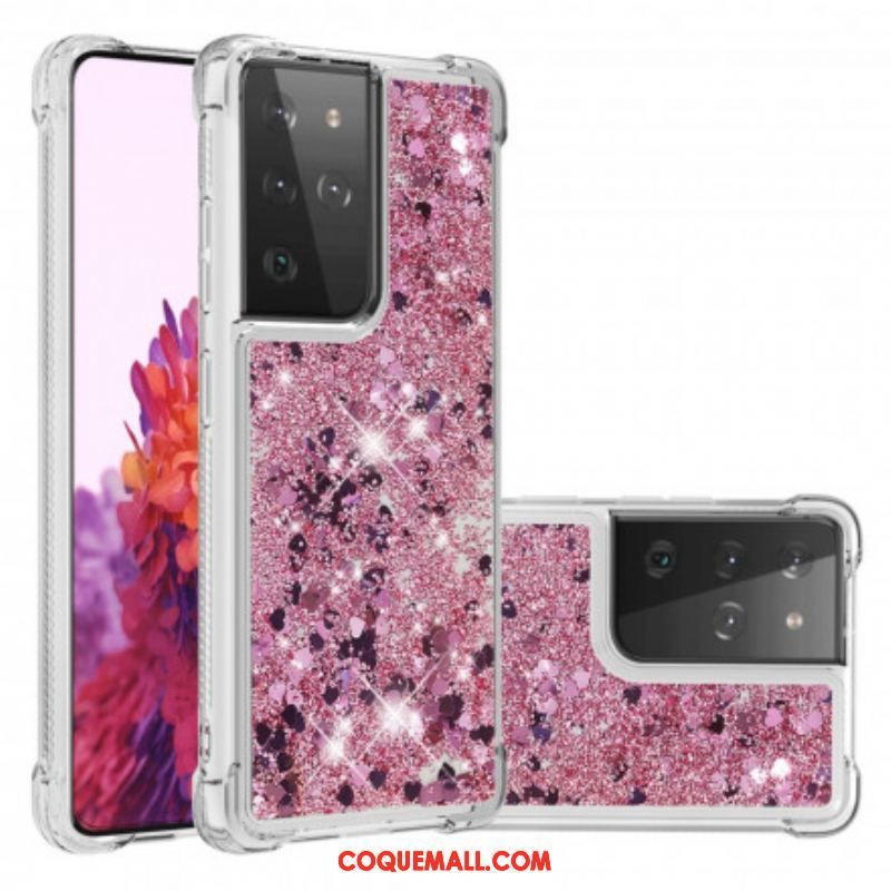 Coque Samsung Galaxy S21 Ultra 5G Désires Paillettes