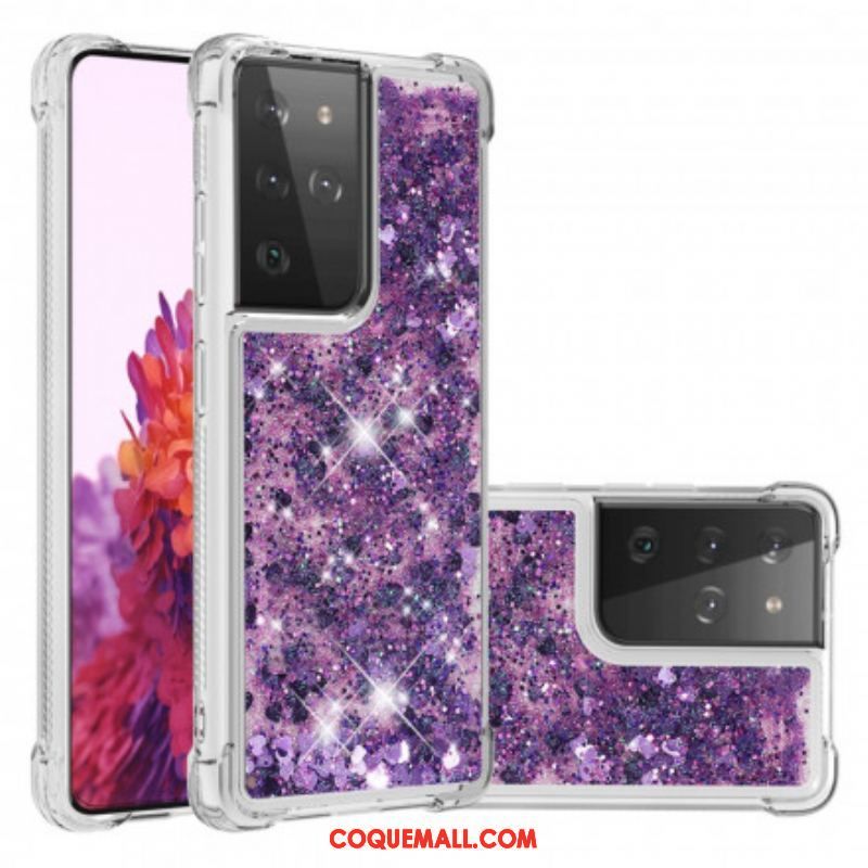 Coque Samsung Galaxy S21 Ultra 5G Désires Paillettes