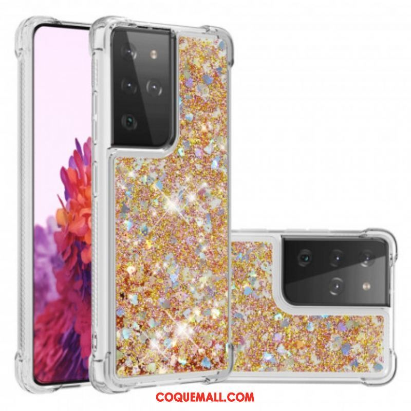 Coque Samsung Galaxy S21 Ultra 5G Désires Paillettes