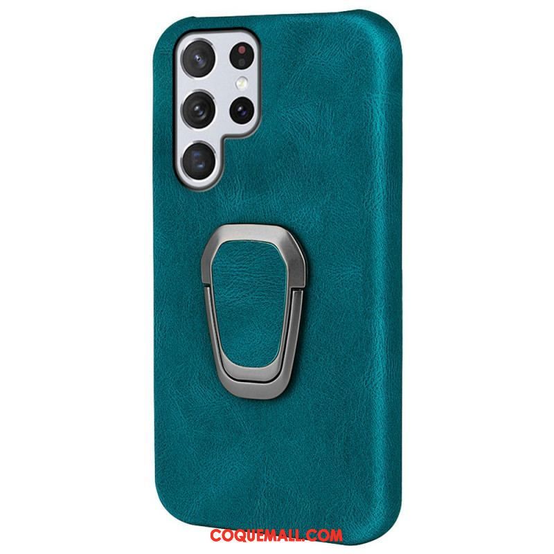 Coque Samsung Galaxy S22 Ultra 5G Effet Cuir Anneau-Support New Colors