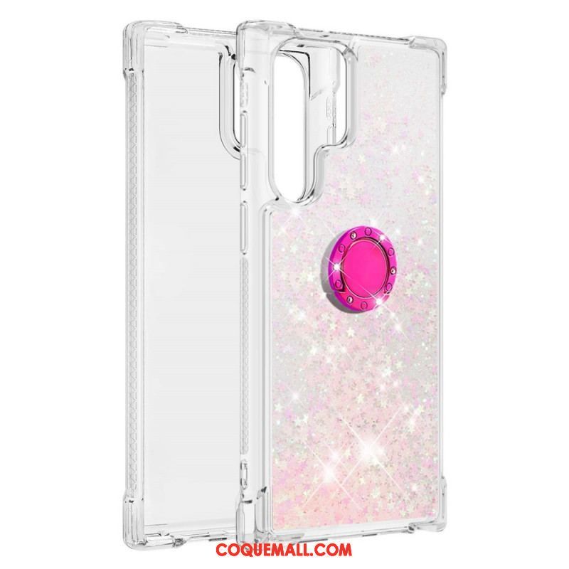 Coque Samsung Galaxy S22 Ultra 5G Paillettes Anneau-Support