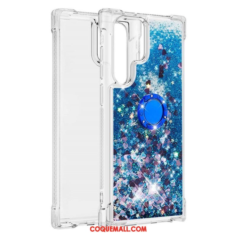 Coque Samsung Galaxy S22 Ultra 5G Paillettes Anneau-Support