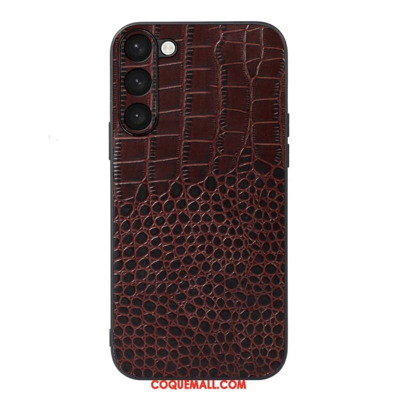 Coque Samsung Galaxy S23 Plus 5G Vrai Cuir Style Crocodile