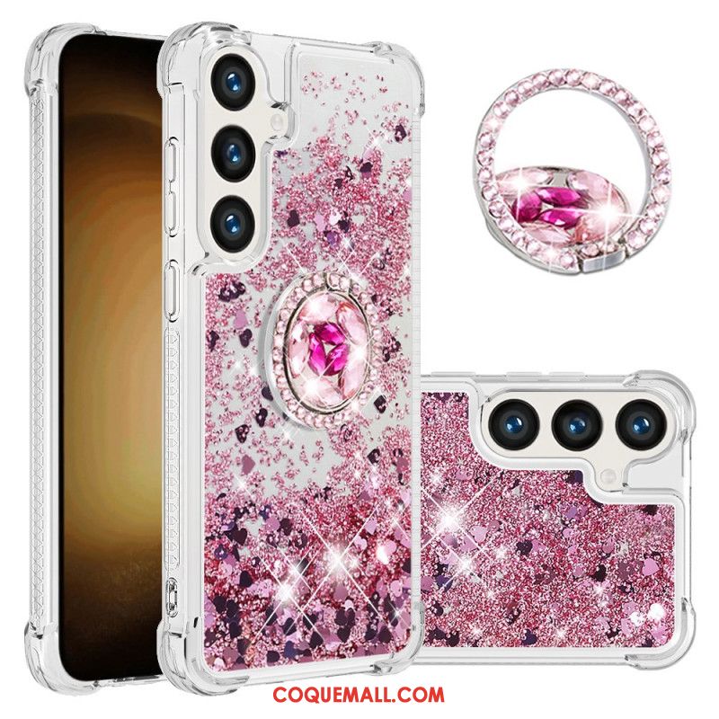 Coque Samsung Galaxy S24 5G avec Anneau-Support Paillettes