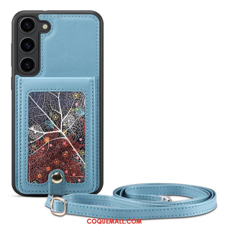 Coque Samsung Galaxy S24 5G avec Porte-Carte et Bandoulière