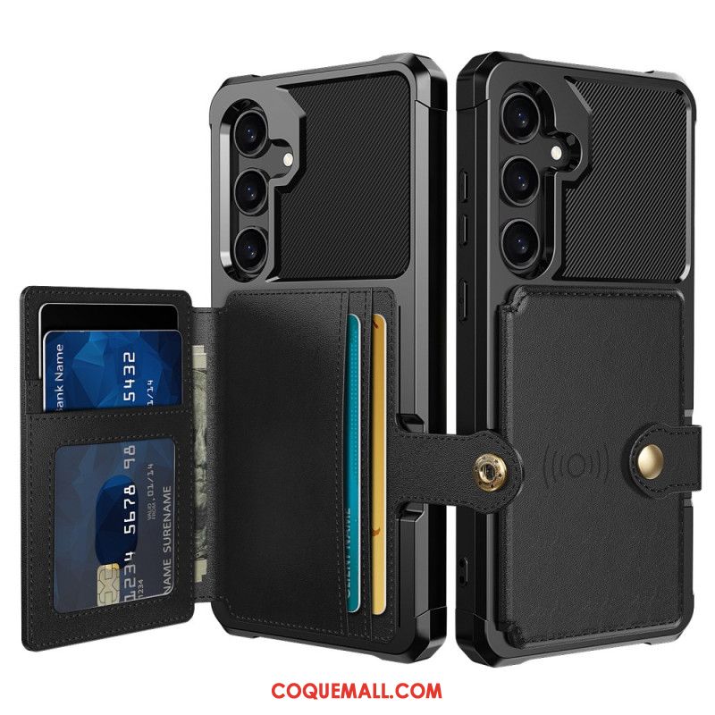 Coque Samsung Galaxy S24 Plus 5G Magnétique avec Porte-Cartes