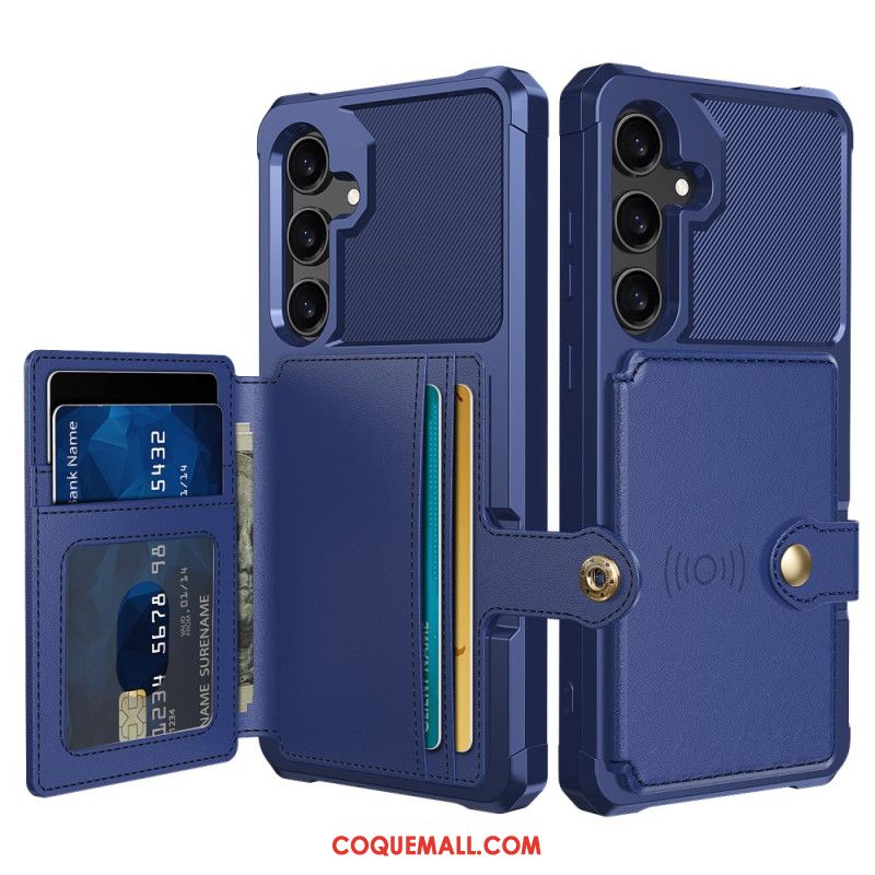 Coque Samsung Galaxy S24 Plus 5G Magnétique avec Porte-Cartes