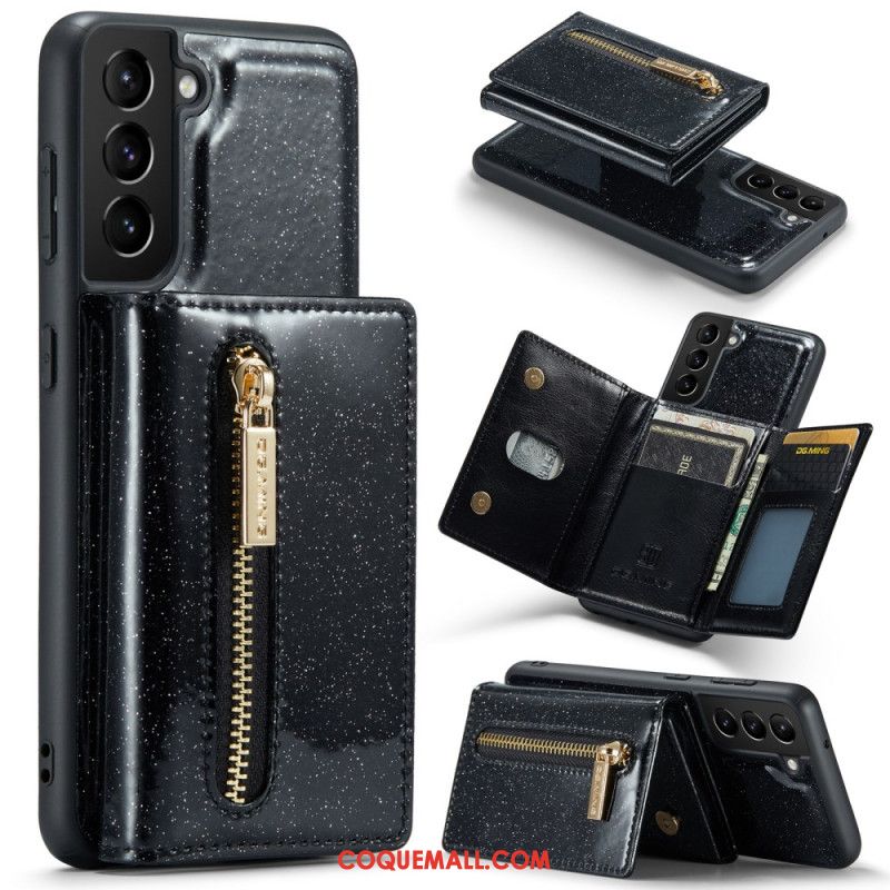 Coque Samsung Galaxy S24 Plus 5G Pailletée Portefeuille Détachable DG.MING