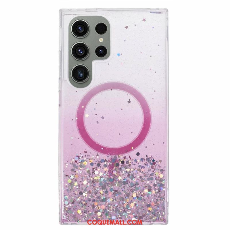 Coque Samsung Galaxy S24 Ultra 5G Paillettes Compatibles MagSafe