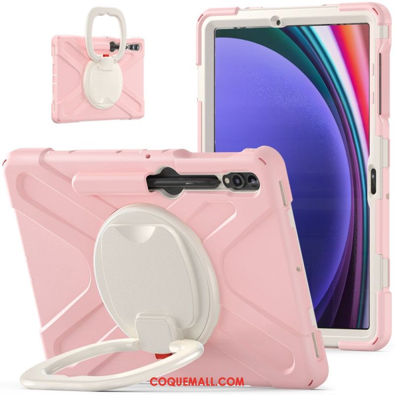 Coque Samsung Galaxy Tab S9 FE Plu /S9 Plus/S8 Plus/S7 Plus/S7 FE Multifonctions Support Rotatif et Poignée