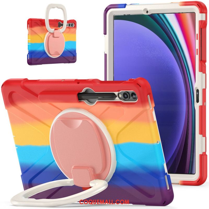 Coque Samsung Galaxy Tab S9 FE Plu /S9 Plus/S8 Plus/S7 Plus/S7 FE Multifonctions Support Rotatif et Poignée