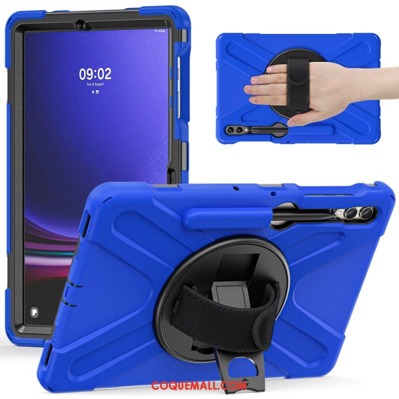 Coque Samsung Galaxy Tab S9 FE Plus / S9 Plus / S8 Plus / S7 Plus Sangle et Support