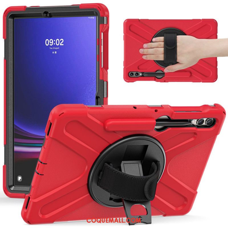 Coque Samsung Galaxy Tab S9 FE Plus / S9 Plus / S8 Plus / S7 Plus Sangle et Support