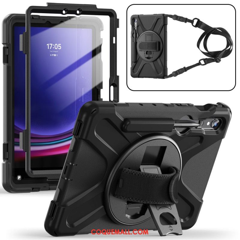 Coque Samsung Galaxy Tab S9 FE/S9/S8/S7 Bandoulière Support et Sangle