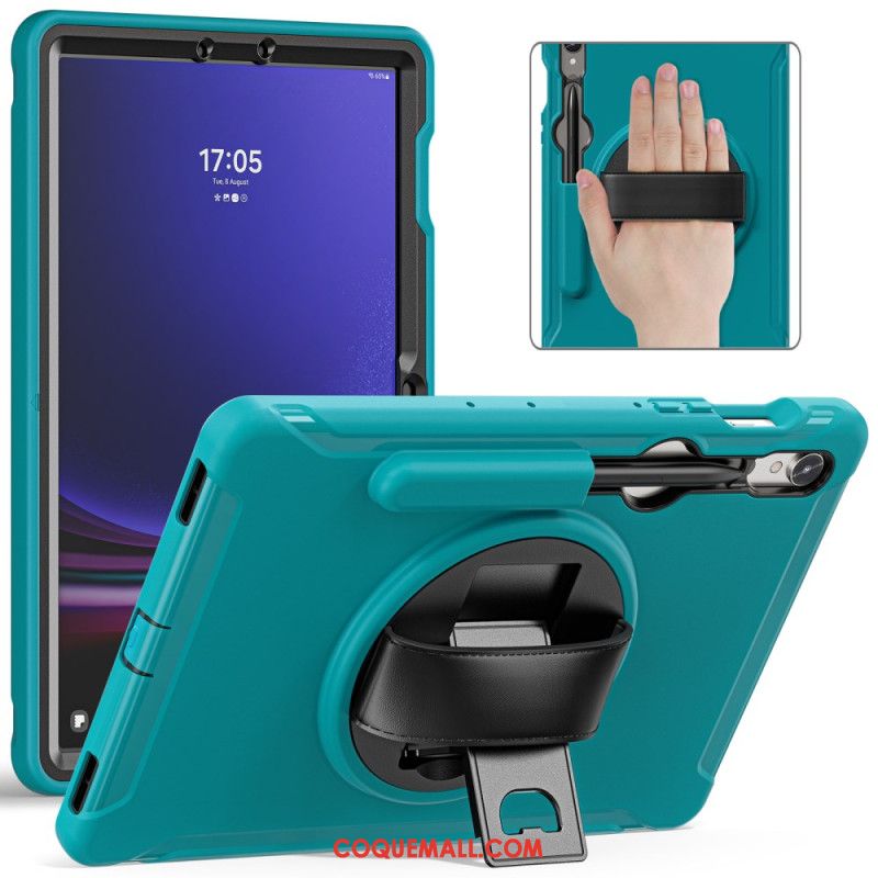 Coque Samsung Galaxy Tab S9 FE/S9/S8/S7 Sangle Support et Porte-Stylet