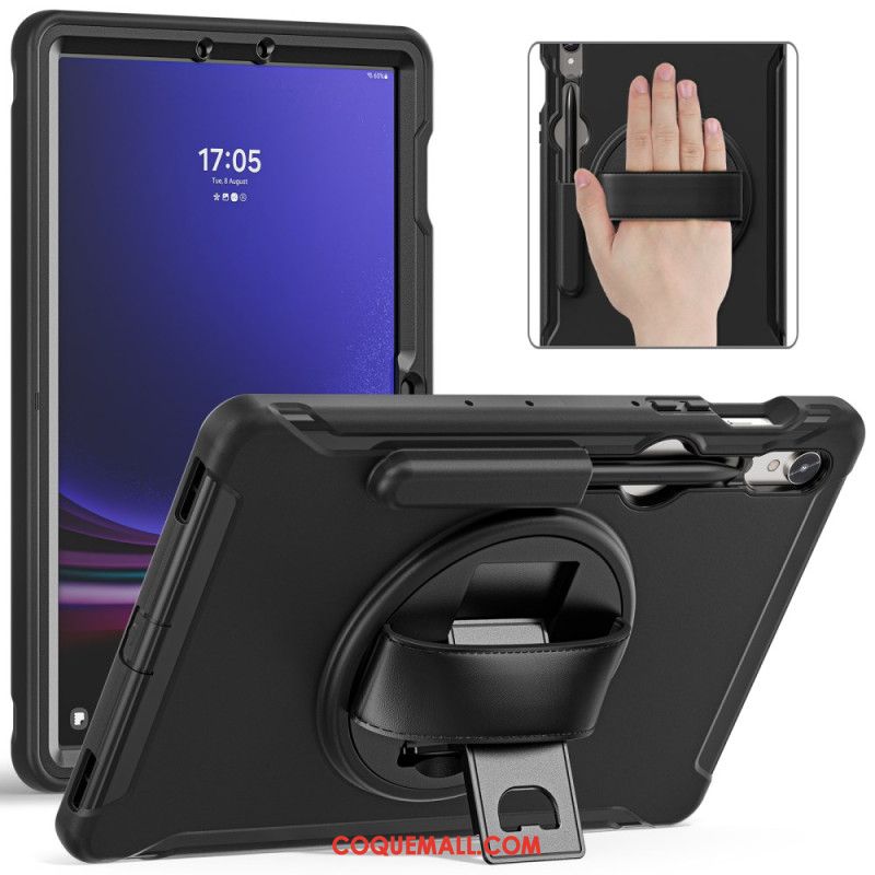 Coque Samsung Galaxy Tab S9 FE/S9/S8/S7 Sangle Support et Porte-Stylet