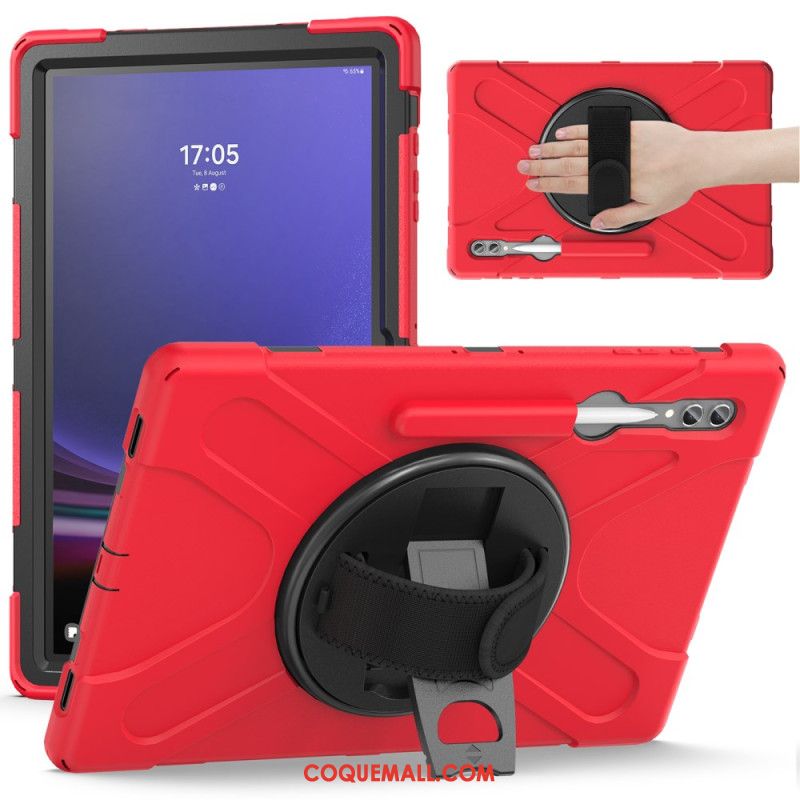 Coque Samsung Galaxy Tab S9 Ultra / S8 Ultra Triple Protection Sangle et Support