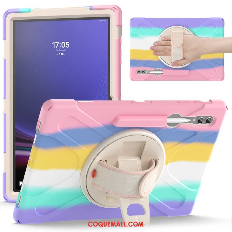 Coque Samsung Galaxy Tab S9 Ultra / S8 Ultra Triple Protection Sangle et Support