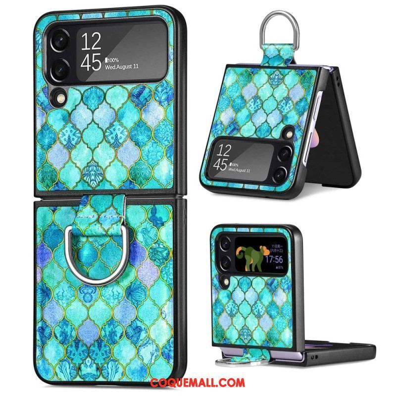 Coque Samsung Galaxy Z Flip 4 Fantaisie avec Anneau CASENEO