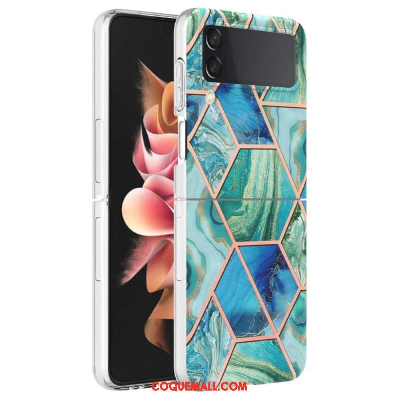 Coque Samsung Galaxy Z Flip 4 Marbre Géométrique