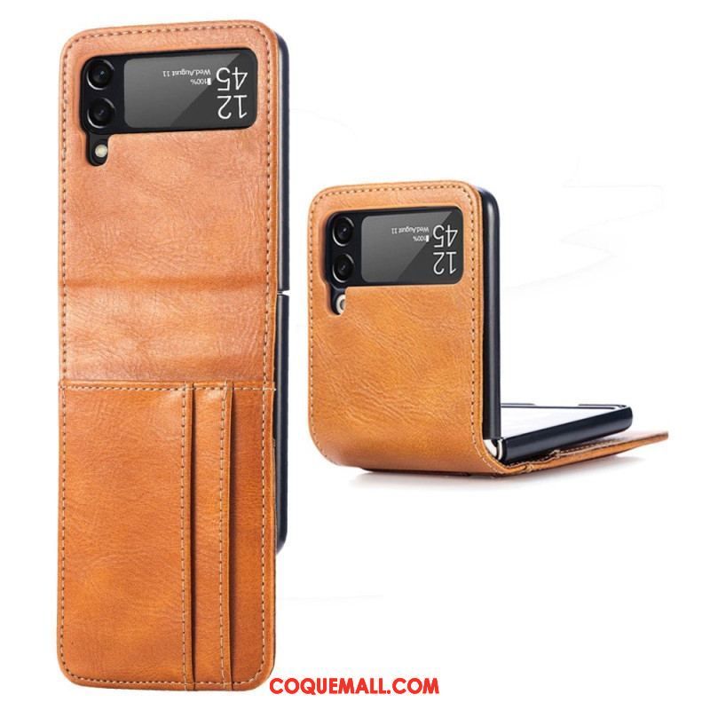 Coque Samsung Galaxy Z Flip 4 Style Cuir Porte-Cartes