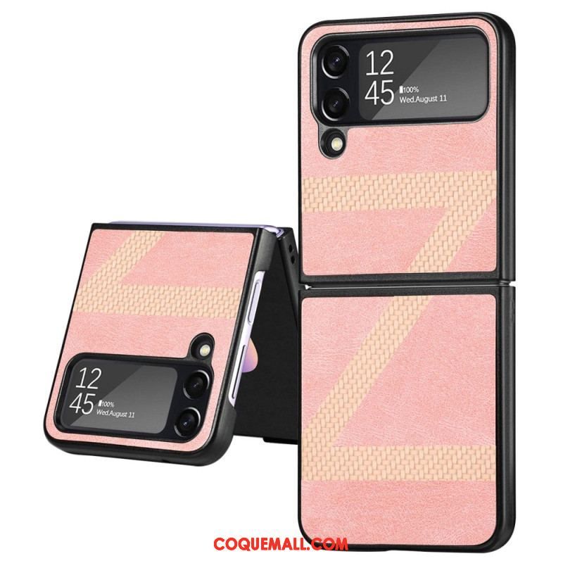 Coque Samsung Galaxy Z Flip 4 Style Cuir Z Design