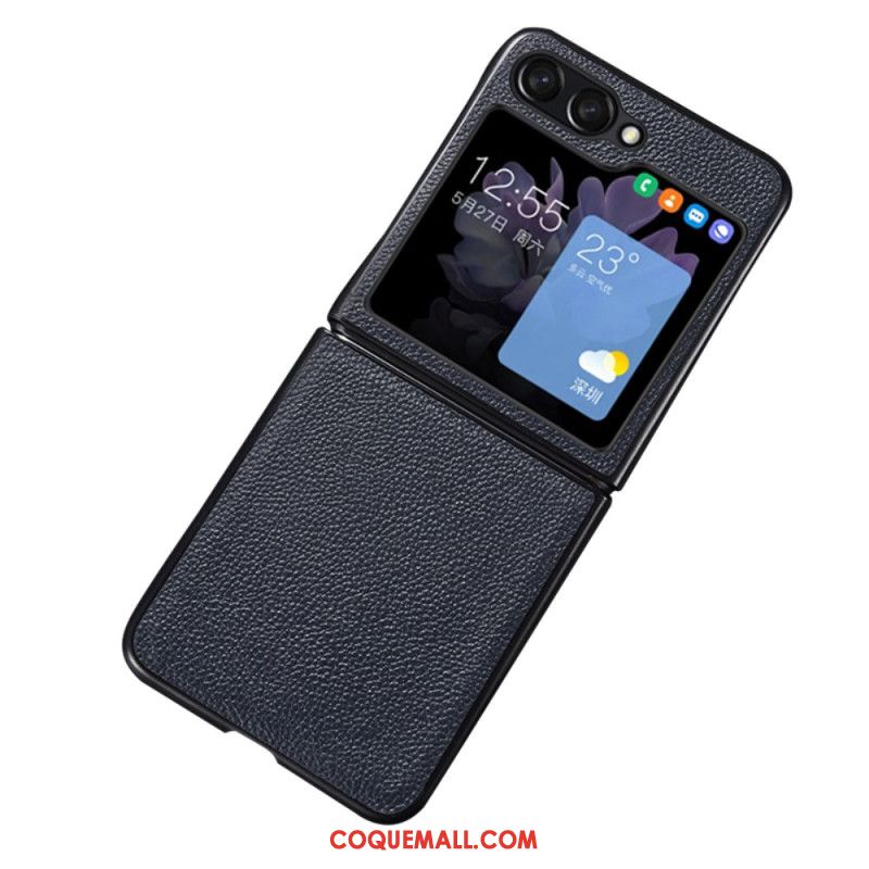 Coque Samsung Galaxy Z Flip 5 Effet Cuir Finesse