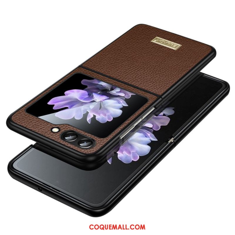 Coque Samsung Galaxy Z Flip 5 Effet Cuir SULADA