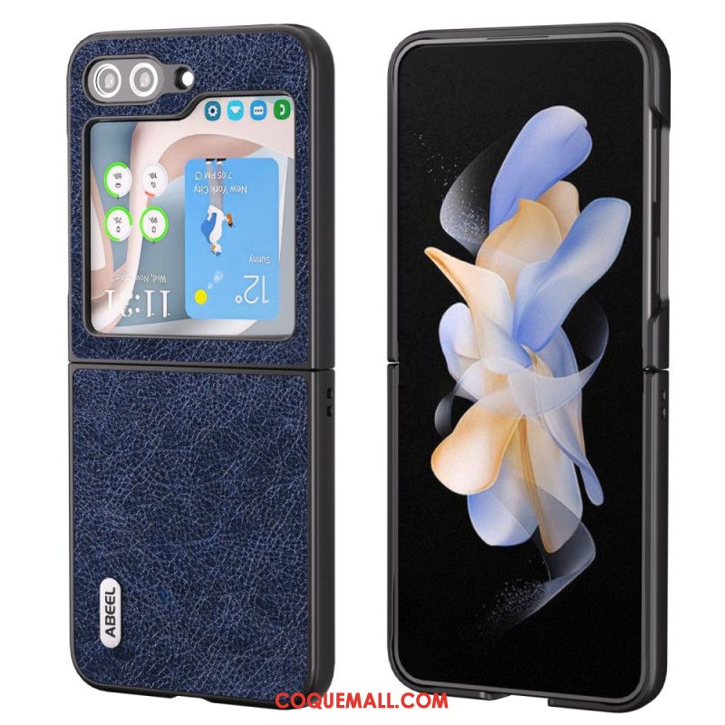 Coque Samsung Galaxy Z Flip 5 Effet Cuir Vintage Abeel