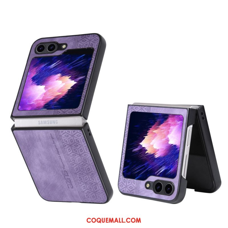 Coque Samsung Galaxy Z Flip 5 Texture Cuir AZNS