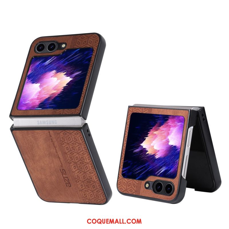 Coque Samsung Galaxy Z Flip 5 Texture Cuir AZNS