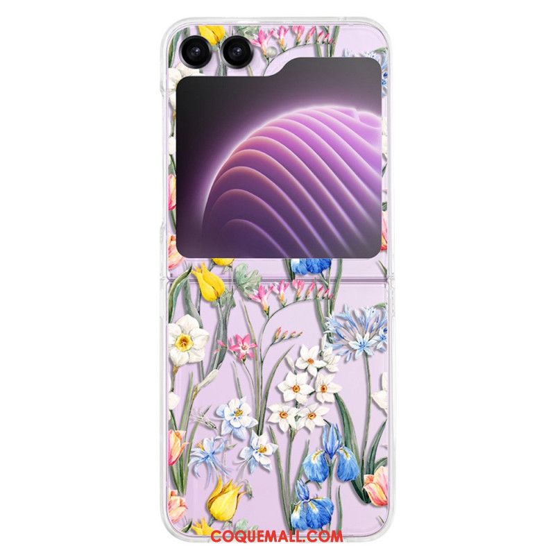 Coque Samsung Galaxy Z Flip 5 Transparente Fleurettes