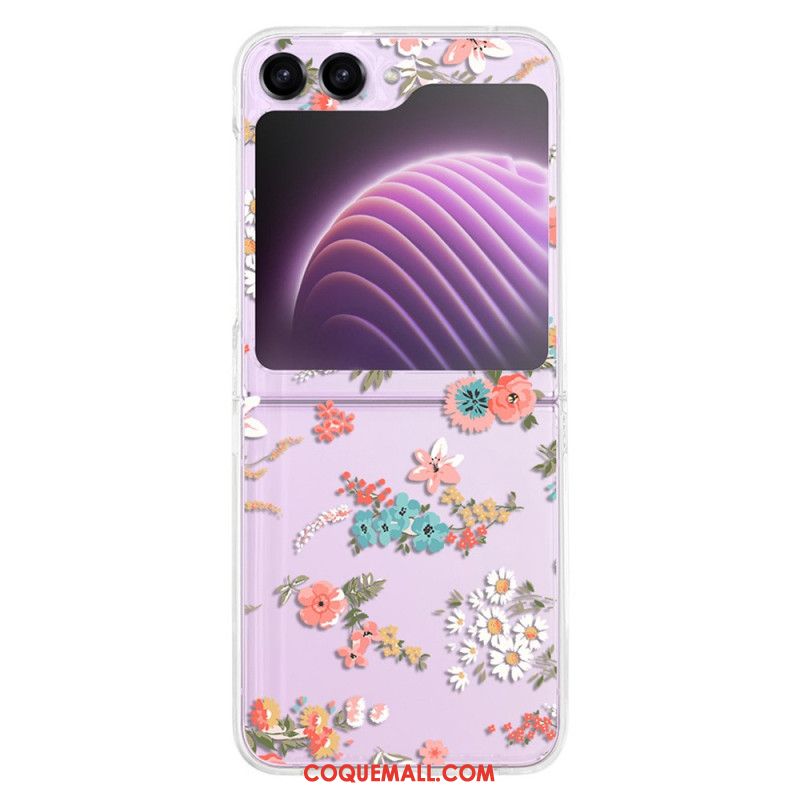 Coque Samsung Galaxy Z Flip 5 Transparente Fleurettes