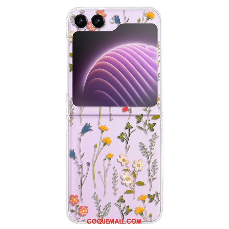 Coque Samsung Galaxy Z Flip 5 Transparente Fleurettes