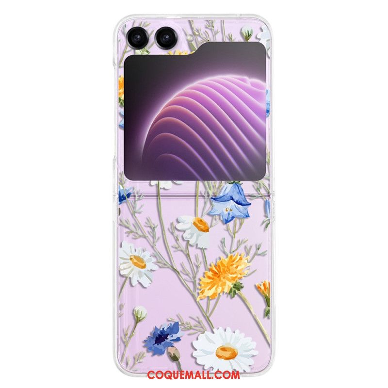 Coque Samsung Galaxy Z Flip 5 Transparente Fleurettes