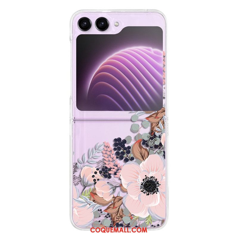 Coque Samsung Galaxy Z Flip 5 Transparente Fleurs