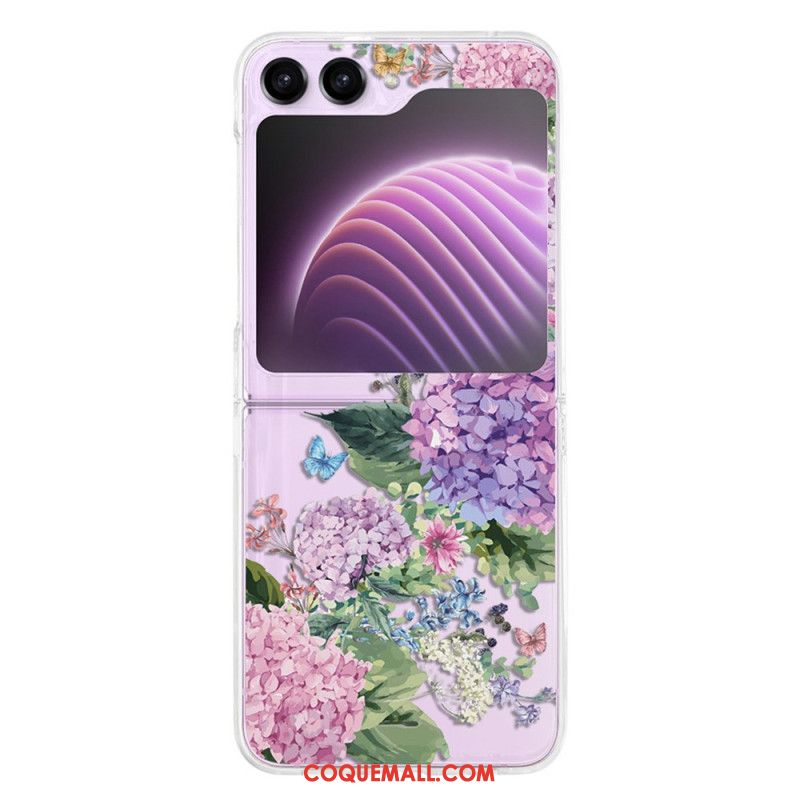 Coque Samsung Galaxy Z Flip 5 Transparente Fleurs