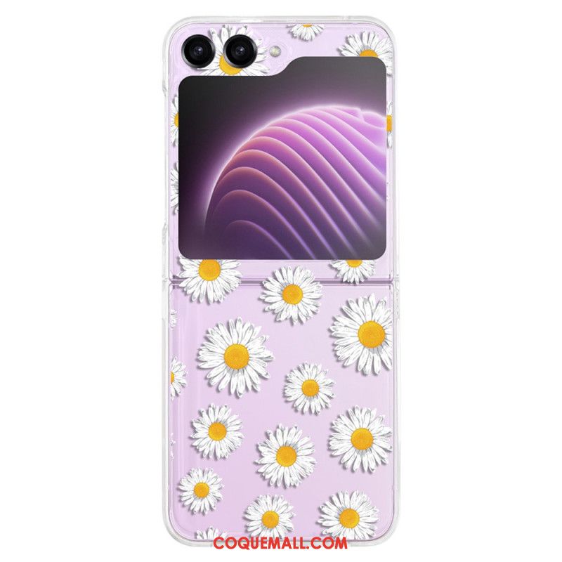 Coque Samsung Galaxy Z Flip 5 Transparente Fleurs Graphiques